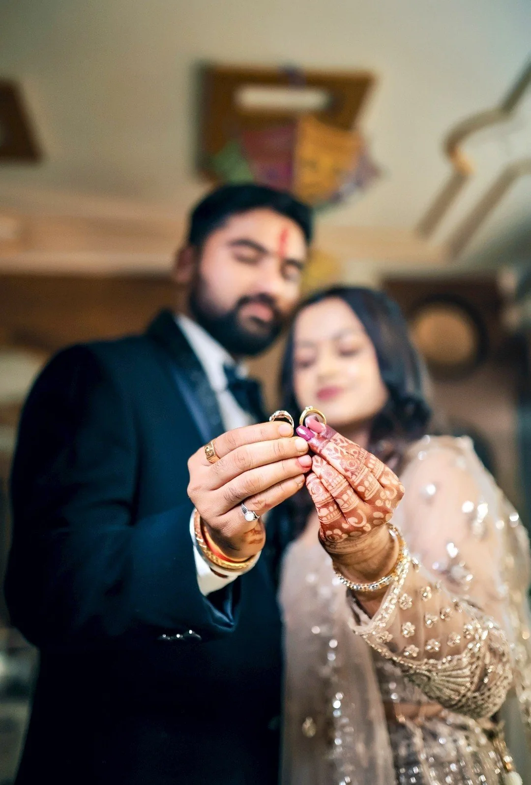 Candid ring exchange moment captured at an Indian wedding